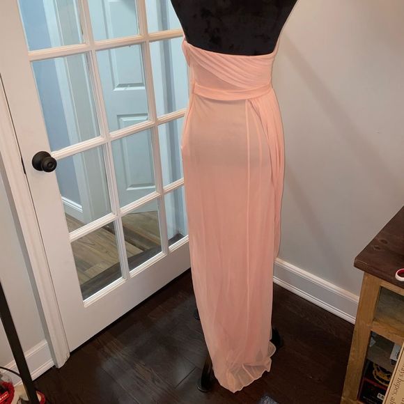 David’s Bridal Long Strapless Mesh Dress with Side Draping Size 6 - Picture 6 of 7